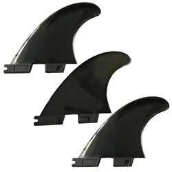 3 Stuks Surf Fin F Ii Hoge Kwaliteit Glasvezel Plastic Zwart/Wit Surfplank Maat M Surfen Tri Vinnen