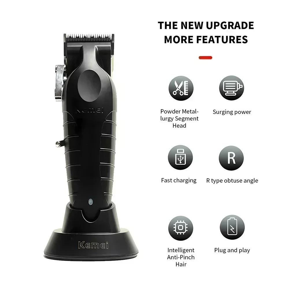 Kemei KM-2996 Professional Precision Fade Hair Clippers Cordless Hair Cutting Machine Rechargeable Hair Beard Trimmer for Barber