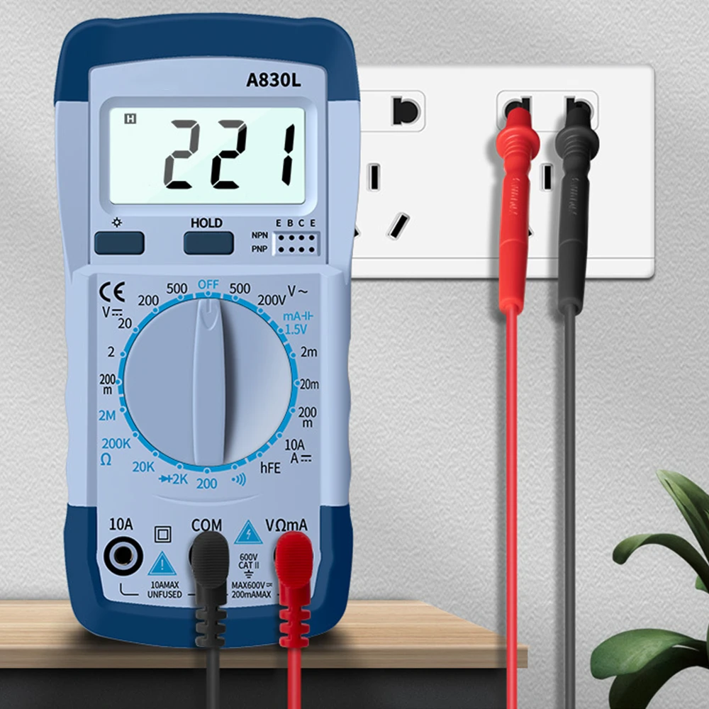 A830L LCD Digital Multimeter AC DC Voltage Diode Freguency Multitester Current Tester Luminous Display with Buzzer Function