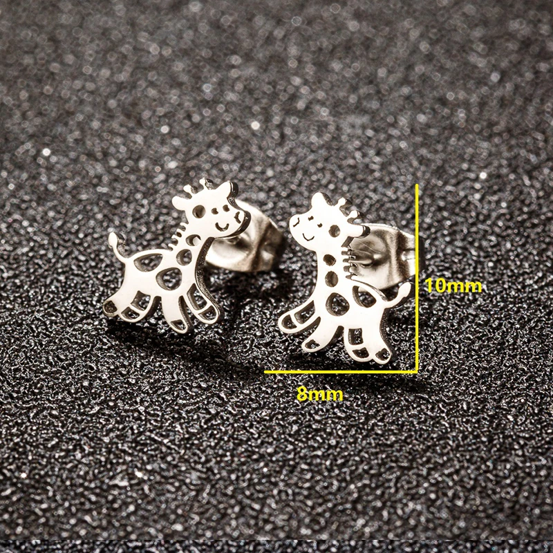 100% Stainless Steel Animal Earrings for Women Girls Fashion Lizard Dog Cat Earings Daily Jewelry Christmas Piercing Ear 2026