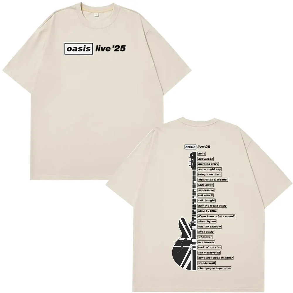 Oasis Live '25 Wembley Tour Men's T-shirt Fan Merch Summer Men's Hip-hop Fashion T-shirt Comfortable Casual Men's T-shirt Top