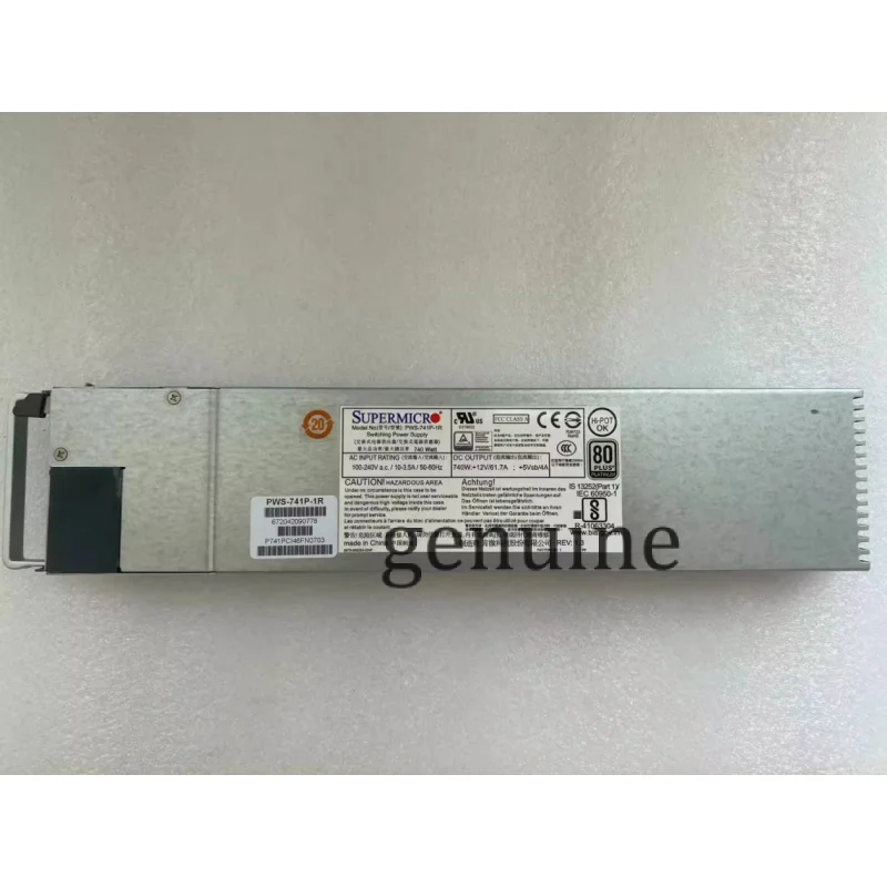 

NEW Original For Supermicro PWS-741P-1R 740W 1U 80 PLUS Platinum Redundant Single Output Power Supply Module