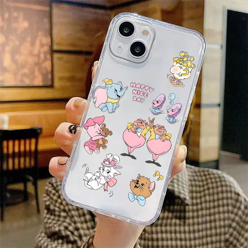 กรณีสําหรับiPhone 13 12 11 Pro MAX XR XS 16 15 14 Plus 16e 7 8 ฝาครอบโทรศัพท์นุ่มDisneyสัตว์