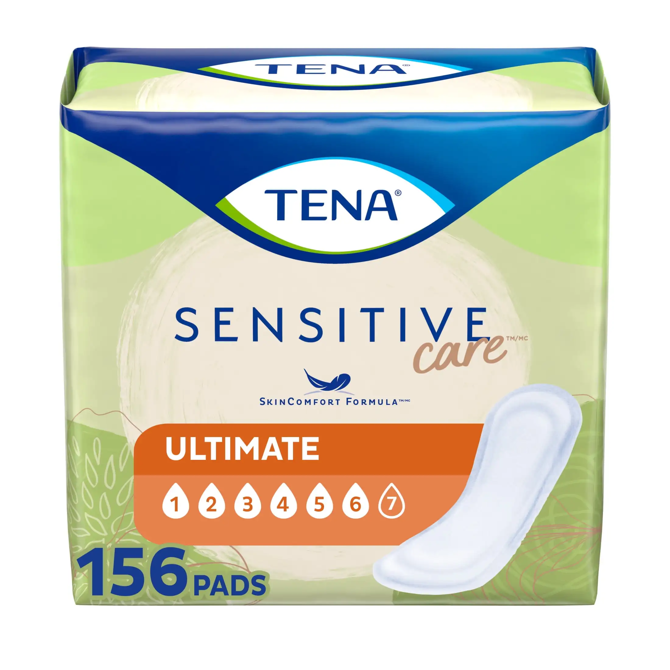 

Tena Sensitive Care Ultimate Absorbency Подушечки для недержания для женщин, 156 шт.
