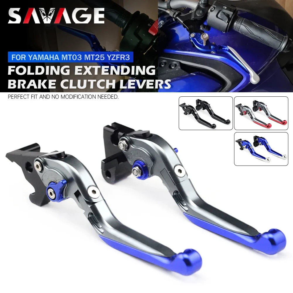 

Brake Clutch Levers For YAMAHA MT-25 MT-03 YZF R3 R25 2014-2024 MT03 2021 Folding Extendable Adjustable Motorcycle Accessories