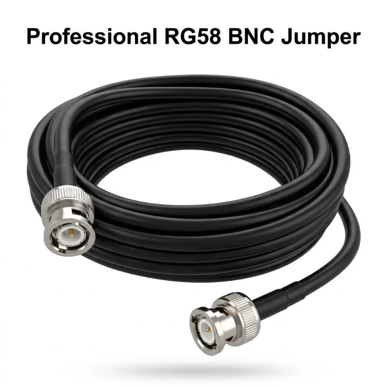 BNC-zu-BNC-Kabel, BNC-Stecker auf BNC-Stecker, RG58 Koaxialkabel, 50 Ohm, für Antennentests, 0,5 m bis 10 m