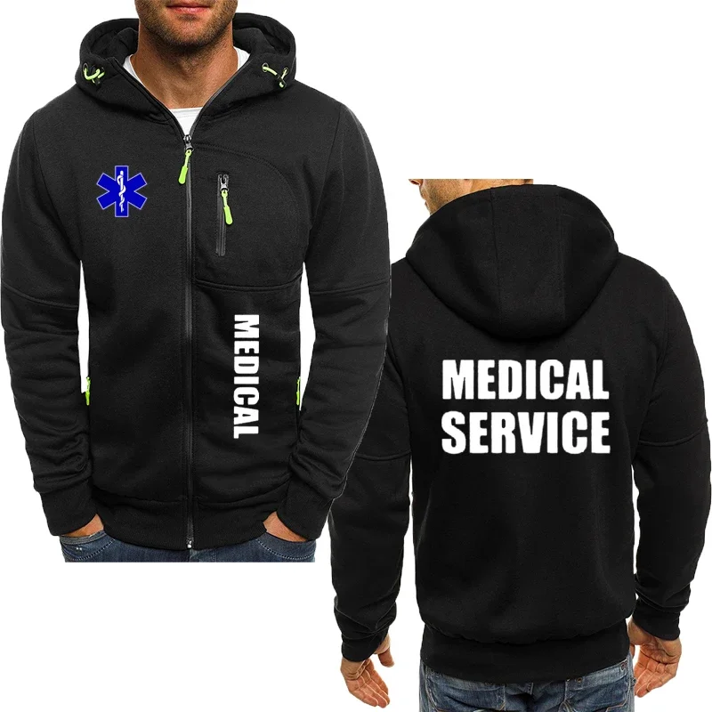 

EMT ambulance Printing Hoodies Mens Personality Fashion Hoody Hip Hop Fleece Streetwear Pullover Harajuku Hooded jacket