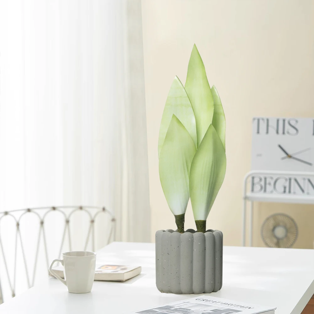 31/37 cm künstliche Schlangenpflanzen, gefälschte Sukkulenten, Kunststoff, Tigerfellpflanze, tropische Sansevieria für Büro, Zuhause, Tischdekoration – Detail 11