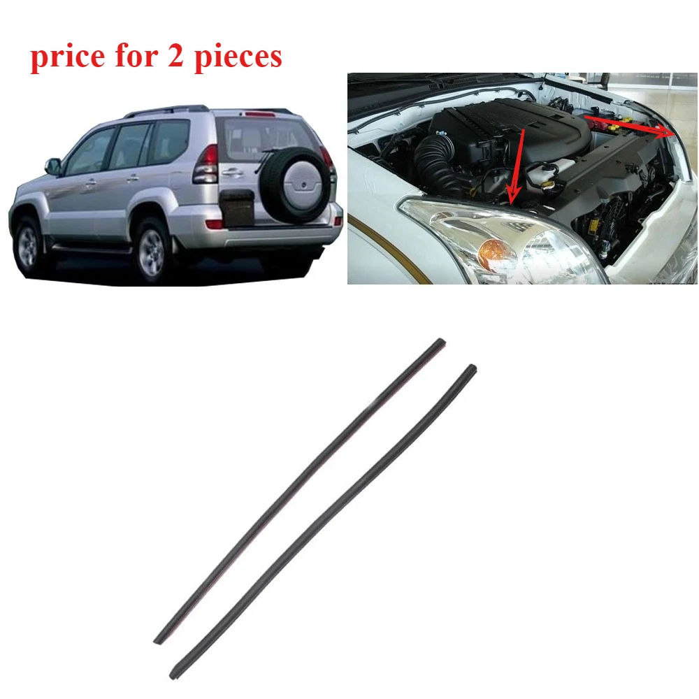 2 Rubber Lining Seal Strip for Toyota Prado Land Cruiser 2003-2009 FJ120 LCP120 Weatherstrip Lexus GX470 53396-60030