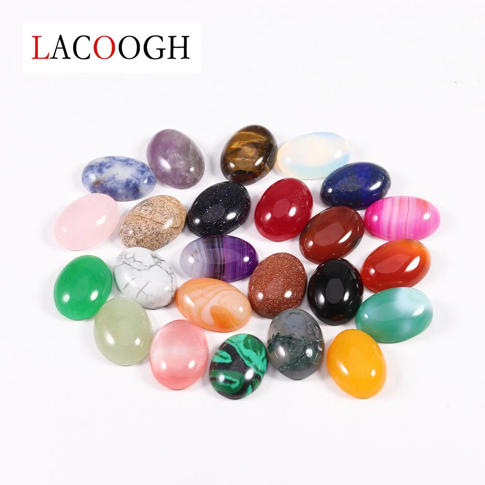 5-10pcs/lot Natural Bulk Stone Beads 10x14 13x18 18x25mm Flat Back Oval Onyx Cabochons Stone Bead for DIY Jewelry Making Pendant