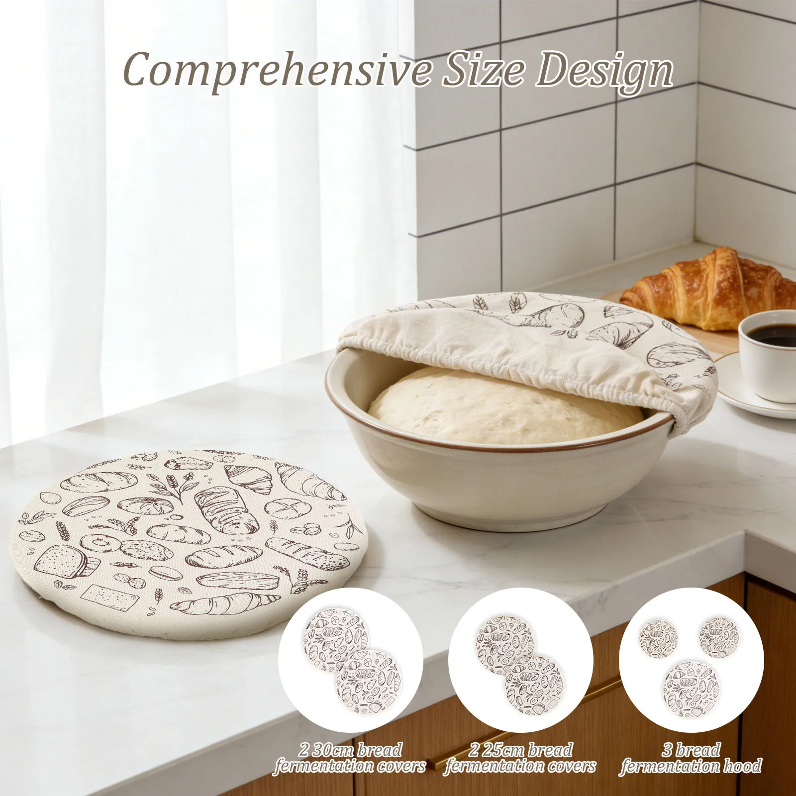 3/2Pcs Sourdough Bowl Cover Elastic Bread Proofing Cover Baking Dough Rising Dust Cover for Grain Sprouting Yeast Cultivation