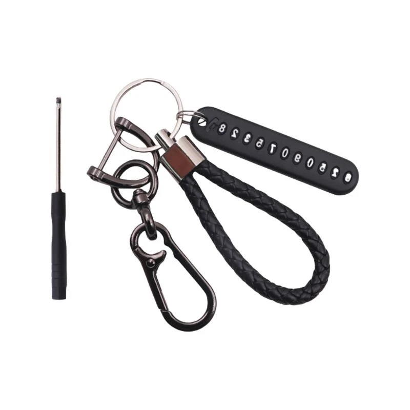 

Car Interior Decoration Car Keychain Pendant Anti-lost Phone Number Plate Keyring Phone Number Card Chain Holder