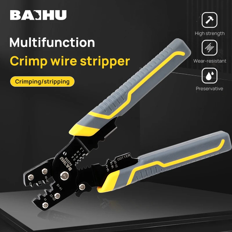 Baihu Wire Pliers Multifunctional Electrician Peeling Household Network Cable Wire Stripper Puller Stripper Tools