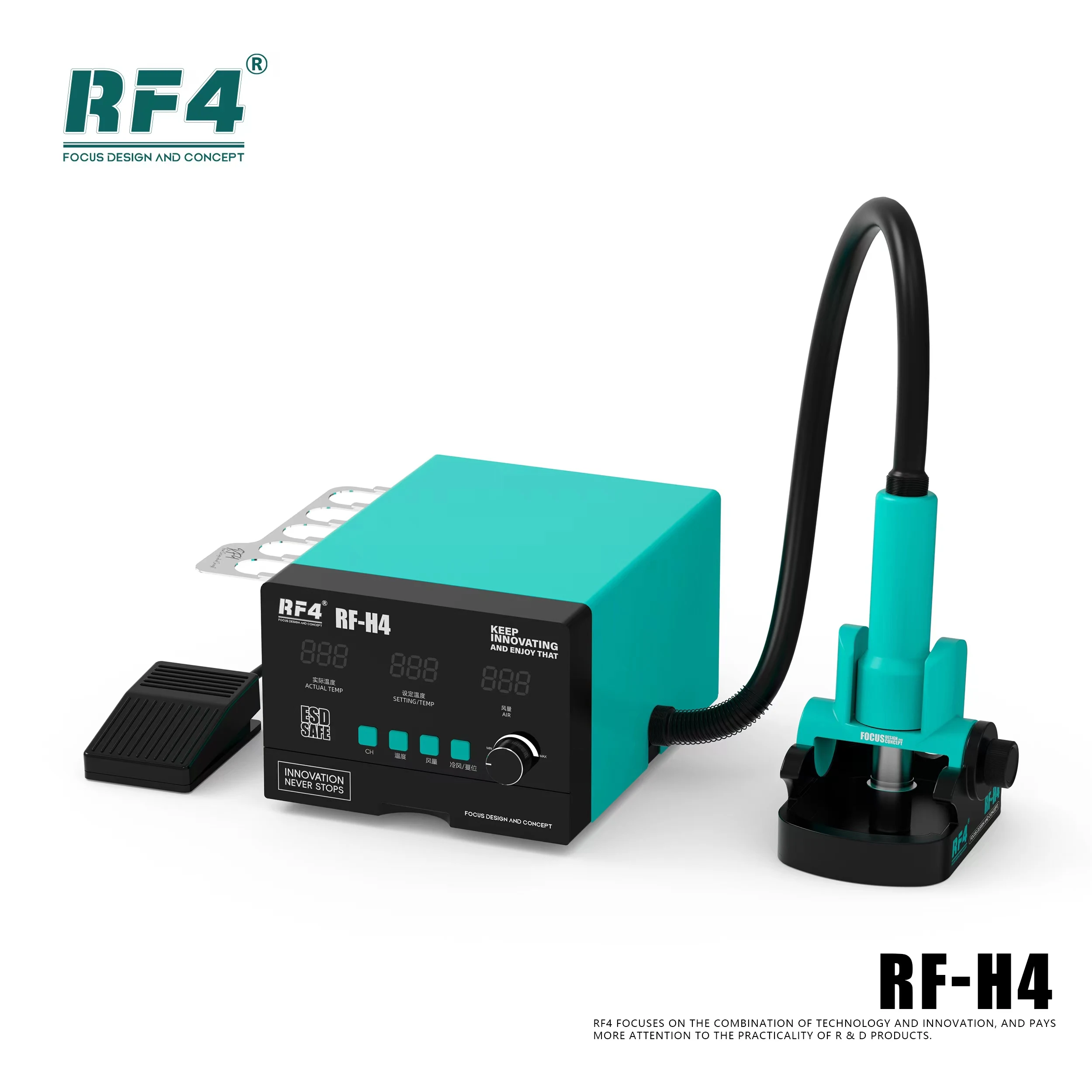 RF4 New1200W Fast Desoldering Hot Air Gun Soldering Station Digital Display Intelligent BGA Rework Station To PCB Chip Repair H4