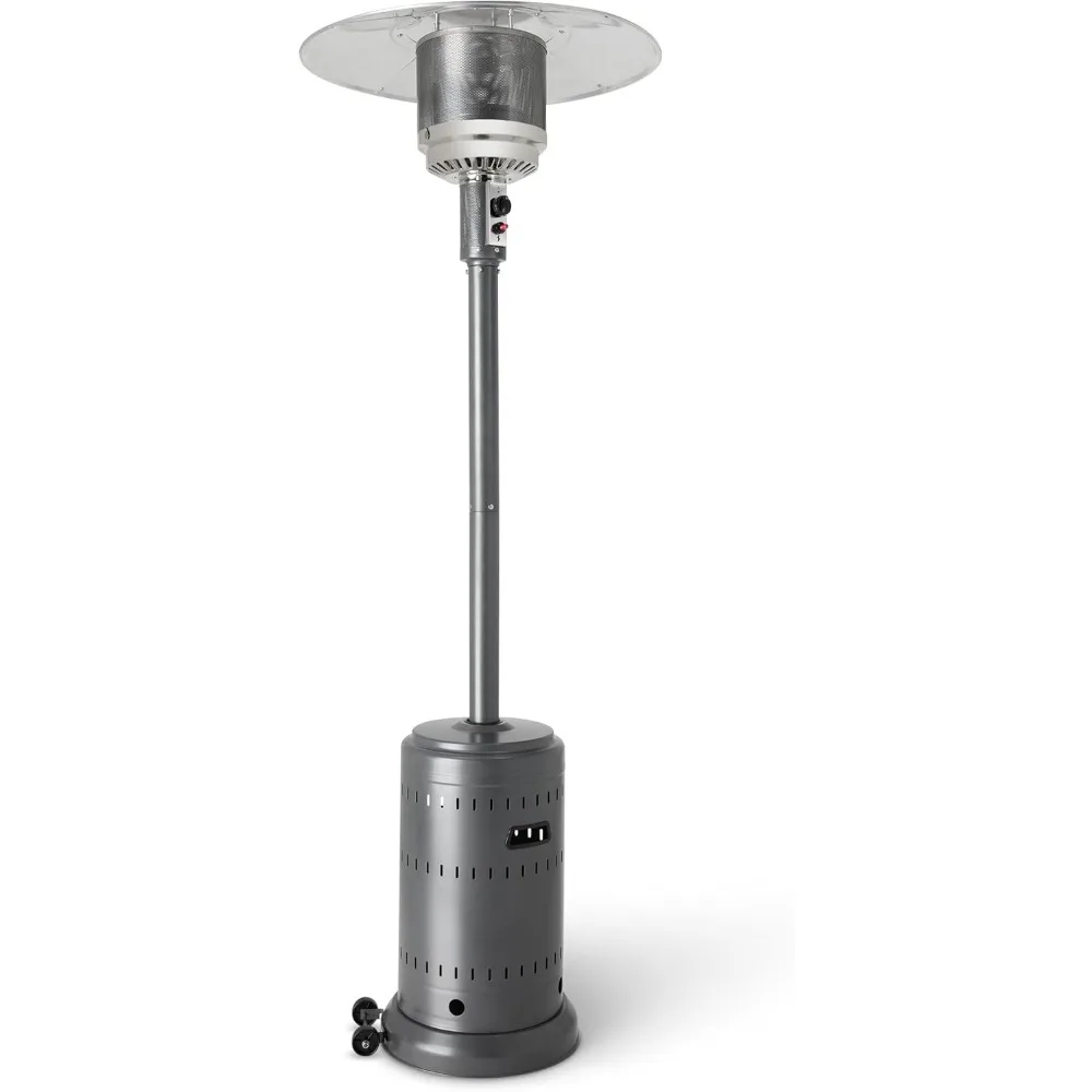 

46,000 BTU Outdoor Propane Patio Heater with Wheels, Commercial & Residential, Slate Gray, with Water Tank, 32.1 x