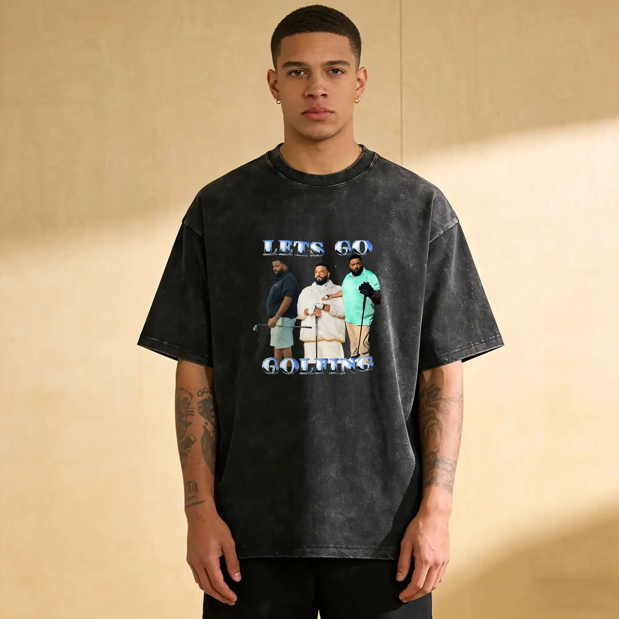 DJ Khaled Let's Go Golfing T Shirts Men's  Cotton Funny T-Shirts Crewneck  Tee Shirt Short Sleeve Clothing New Arrival