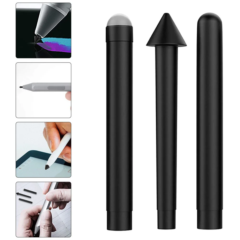 

3 PCS Touchscreen Stylus Tip Refill Replacement Disc Tips Nib Black Abs Round Shape
