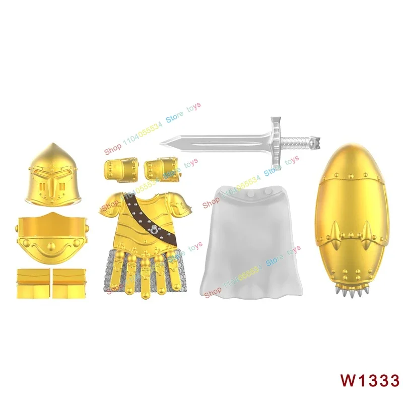 

Comic Heavy Armored Knight Cartoon Anime action figures Accessories Building Block Weapons Toys for Children Gifts W1335 W1334