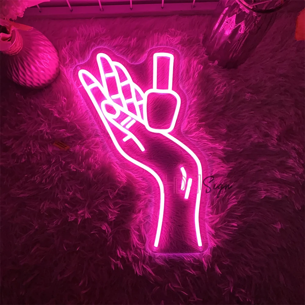 Imagem -04 - Usb Neon Led Sign para Unhas Salão de Beleza Shop And Room Decor Lights Signboard Business Decoração do Quarto