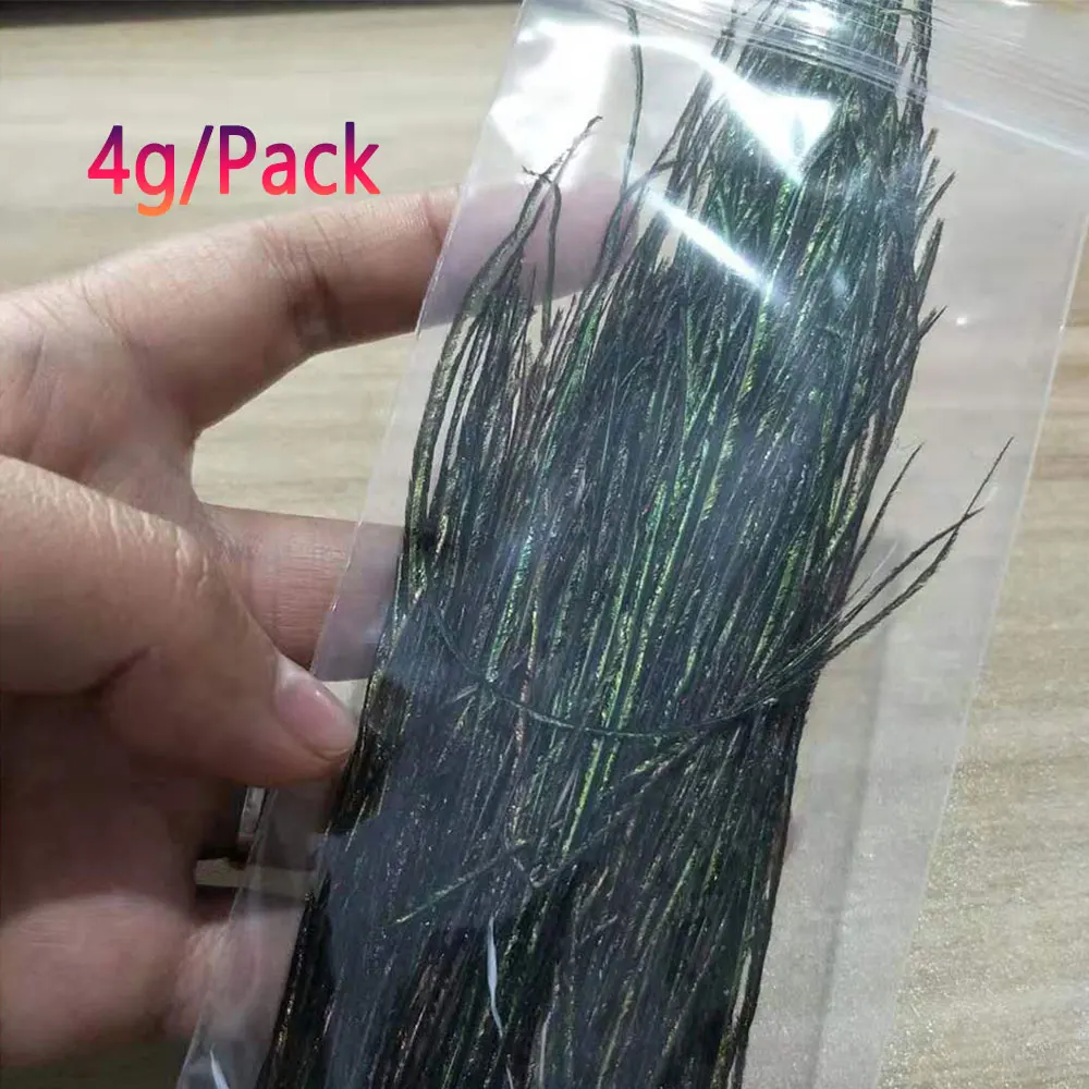 Bimoo 2Packs 10 ~ 18Cm Natuurlijke Pauw Herl Feather Droog Nat Nimfen Streamers Fly Koppelverkoop Materiaal Forel Vissen lokt Koppelverkoop Materiaal