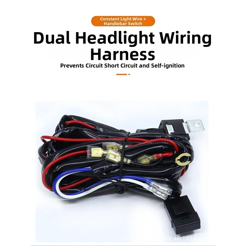 

Car 12V 24V Headlight Wiring Harness For Car Motorcycle LED Light Bar Work Light Electronics Accessories