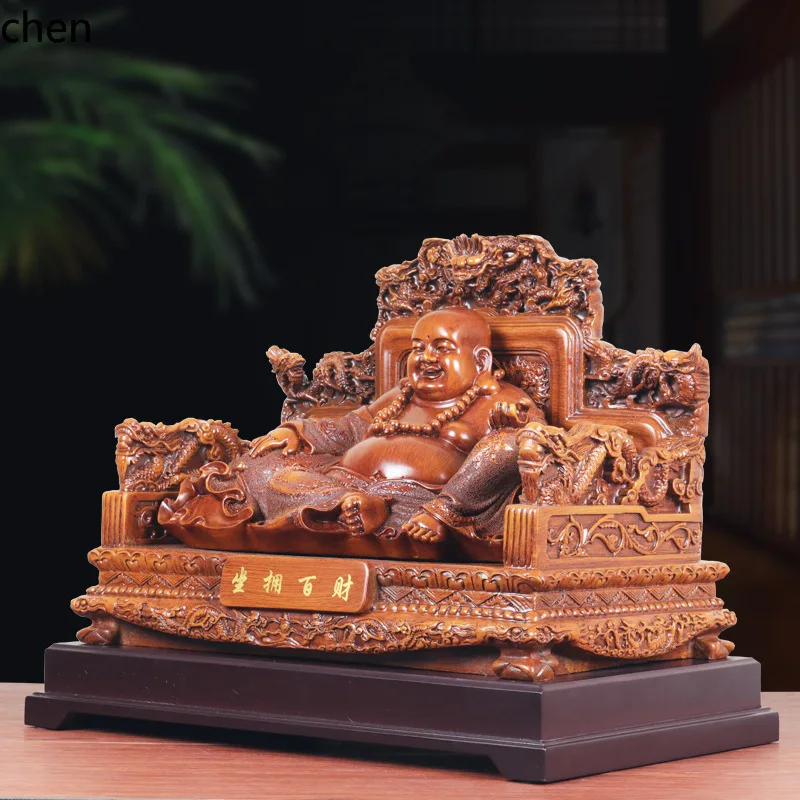 YFY   Maitreya Buddha Figurine Large Living Room Wine Cabinet Decoration Laughing Buddha Big Belly Buddha Resin Craft