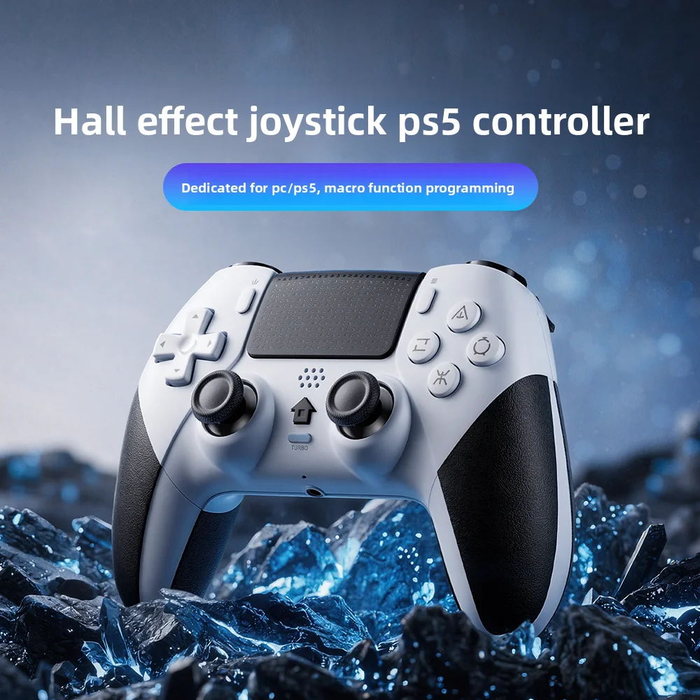 Applicable to PS5 Wireless Handle Bluetooth Gamepad PC Computer with Microphone Hall Rocker