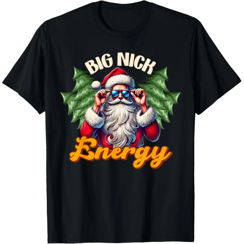 Santa Claus sunglasses retro party short sleeved T-shirt