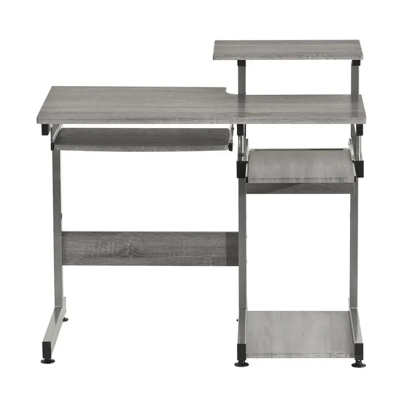 Complete Computer Workstation Desk, Gray Finish, Modern Design for Home Office, Compact and Stylish, Perfect for Laptop and PC