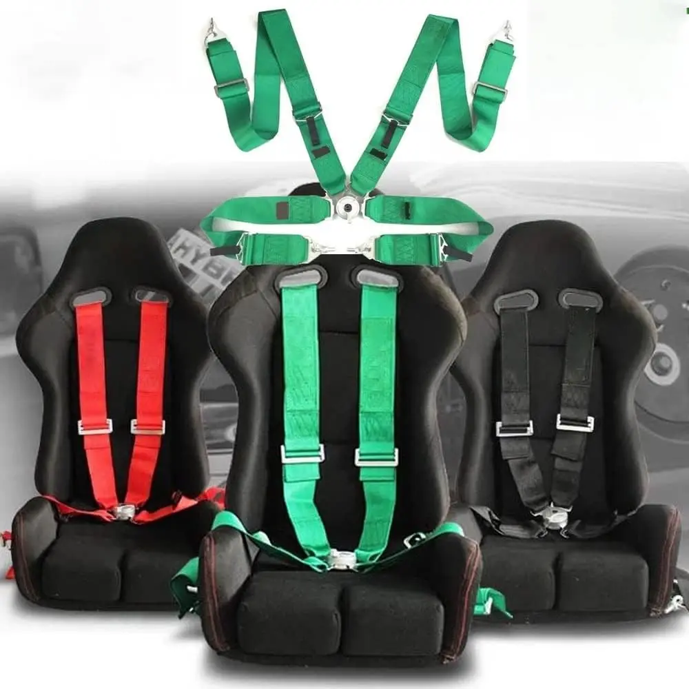 TA JDM 3 Inch Universal 4 Point Mounting Racing TAKA Seat Belt Safety Harness High Grade Strap Nylon Belts For VW Toyota BMW