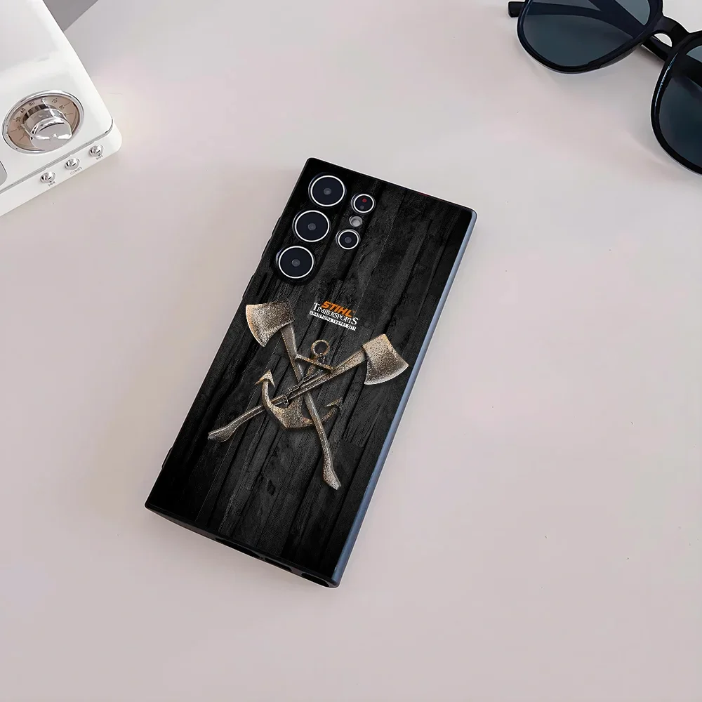 S-STIHLs بالمنشار مسجل جراب هاتف متجمد عدم الانزلاق غطاء كامل حقيبة لهاتف سامسونج غالاكسي S25 S24 S23 S22 S21 S20 الترا بلس 5G