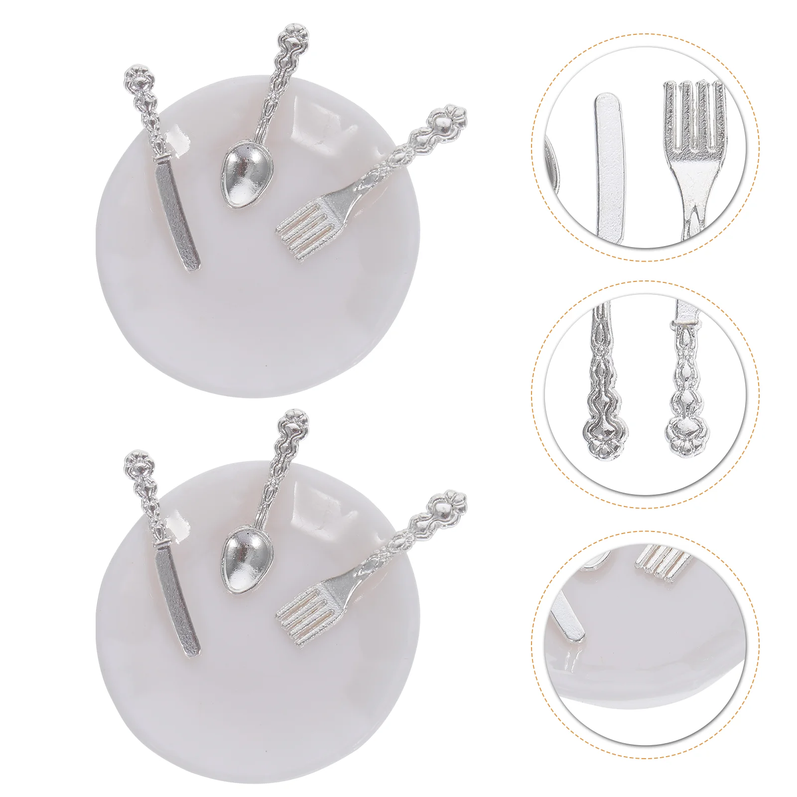 6 Sets Mini Cutlery Dollhouse Ornaments Tableware Desktop Centerpiece Decor Baby Abs Kit Furniture