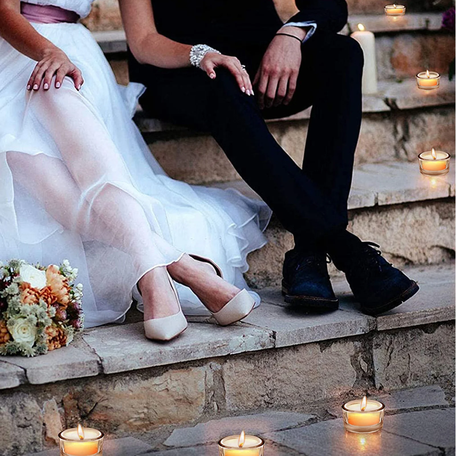 12 قطعة من حوامل نذرية شفافة قطعة مركزية لديكور المنزل والشموع والأكواب الزجاجية #4