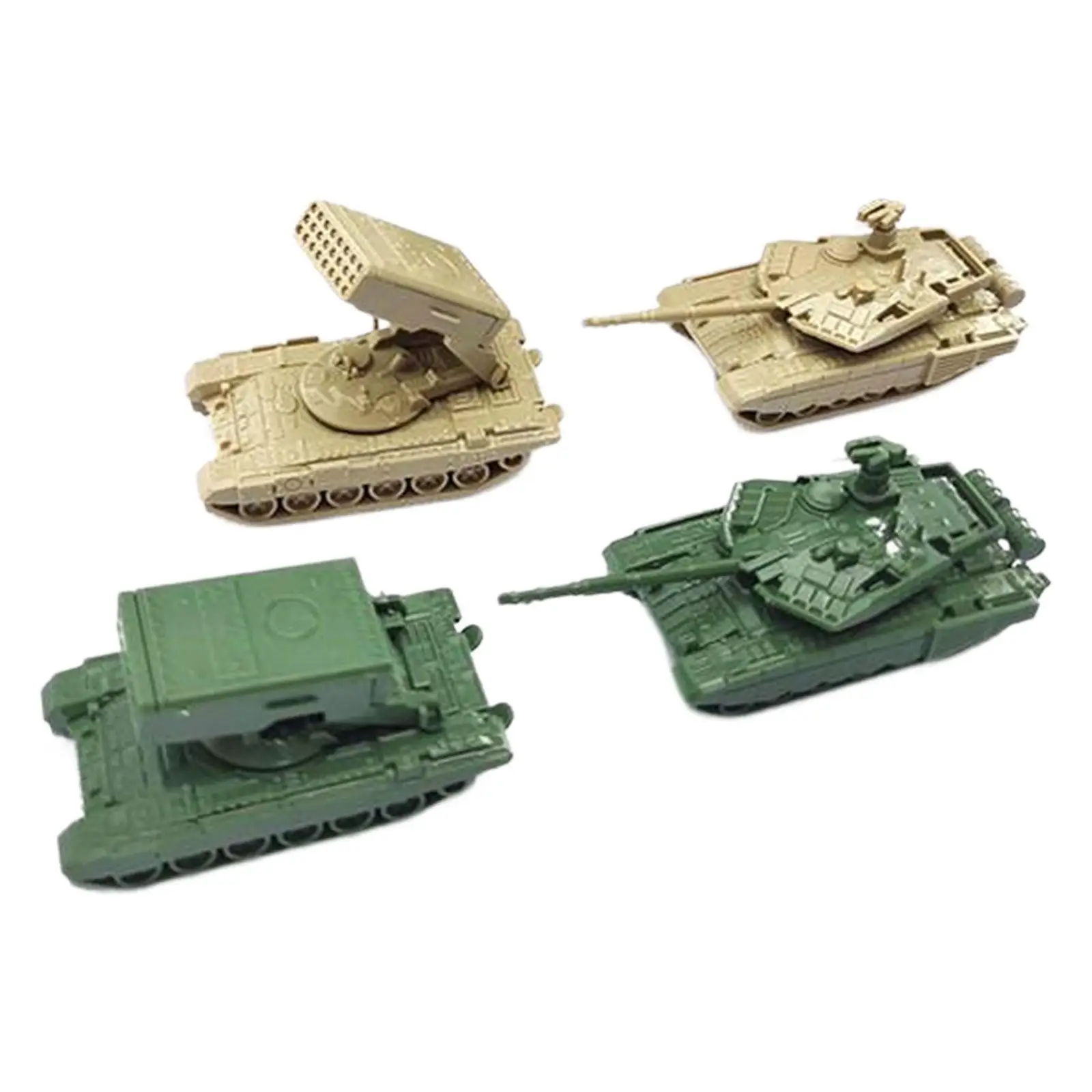 4 Pieces 1:144 Scale Tank Multiple Rocket Launchers Model Mini Vehicles Gift