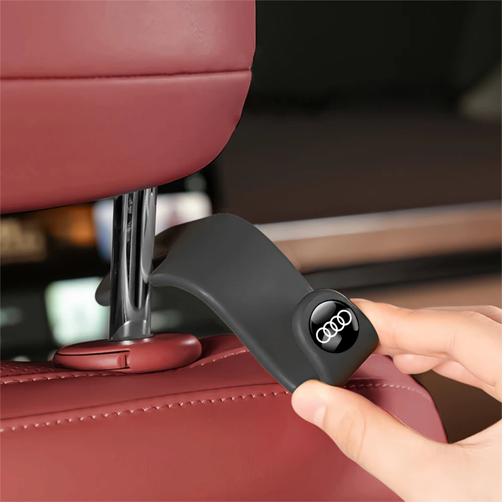 2/4PCS ABS Car Headrest Hook Auto Rear Seat Back Hooks Center Cover For Audi Sline A4 RS B5 B7 B8 Q3 Q8 S8 S6 S4 RS7 TT Quattro