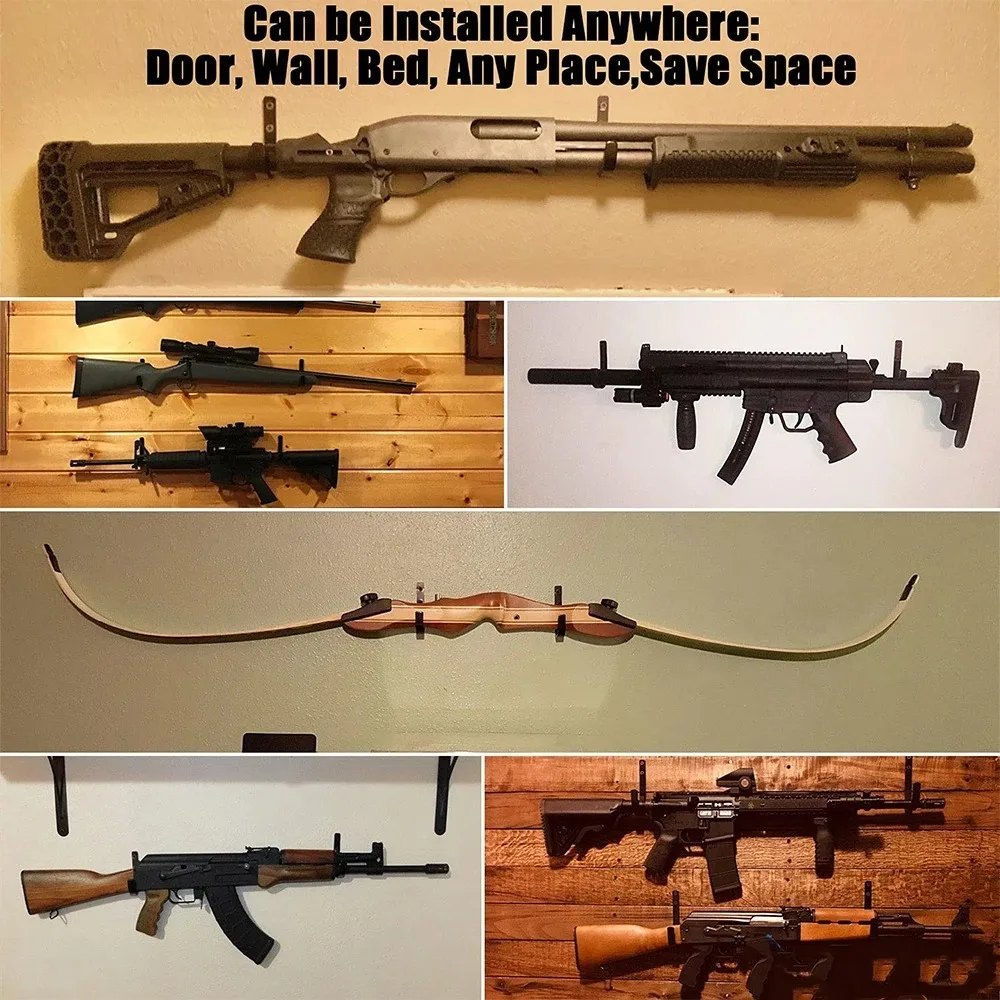 Arma rack de armazenamento rifles espingarda ganchos montagem na parede cabides para qualquer rifle espingarda arco tiro com arco com estofamento macio e pesado