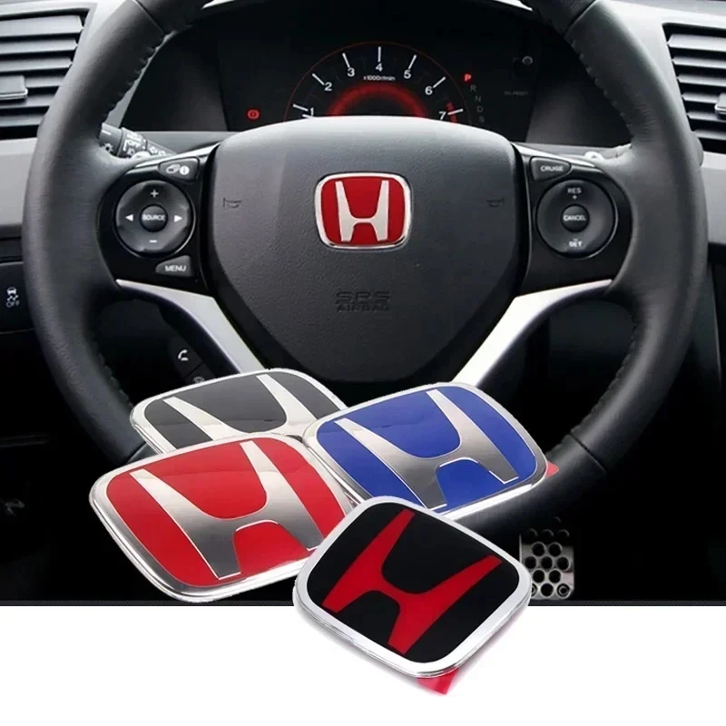 Car Steering Wheel Emblem Badge Sticker for HONDA Jazz Fit Accord Civic CRV Odyssey City Jade Insight Elysion CRZ Accessories