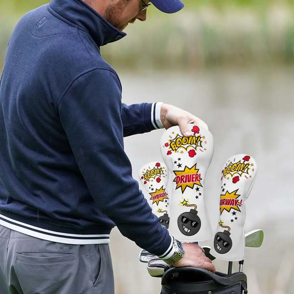 

Защитная клюшка для головы, аксессуары для гольфа, чехол для гольф-клуба из искусственной кожи, чехлы для головы, головной убор для гольфа, чехол для клюшки для гольфа