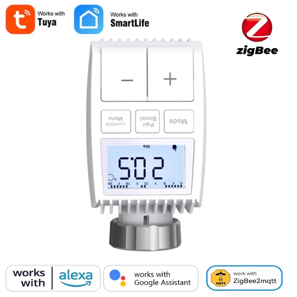 

Tuya ZigBee Smart Thermostat Temperature Controller TRV Radiator Actuator Valve Voice Control Works with Alexa Google Smart Life