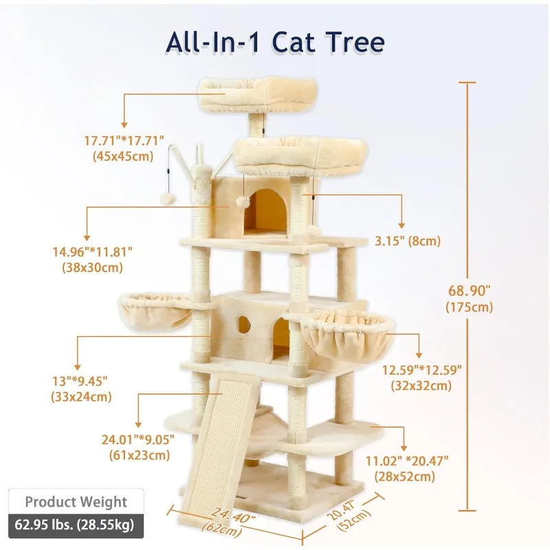 Sturdy Large Cat Tree 69