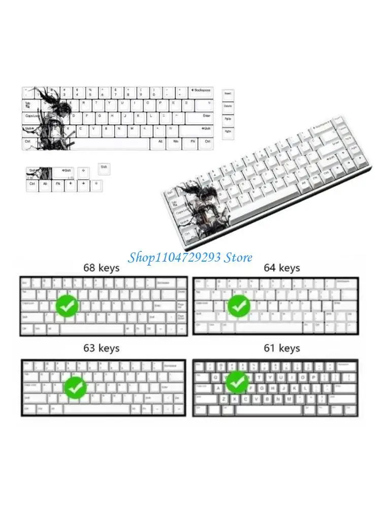 

Y2GD 75-Key PBT Keycap Set with Original Height Duribility 5Sides Heat Sublimated