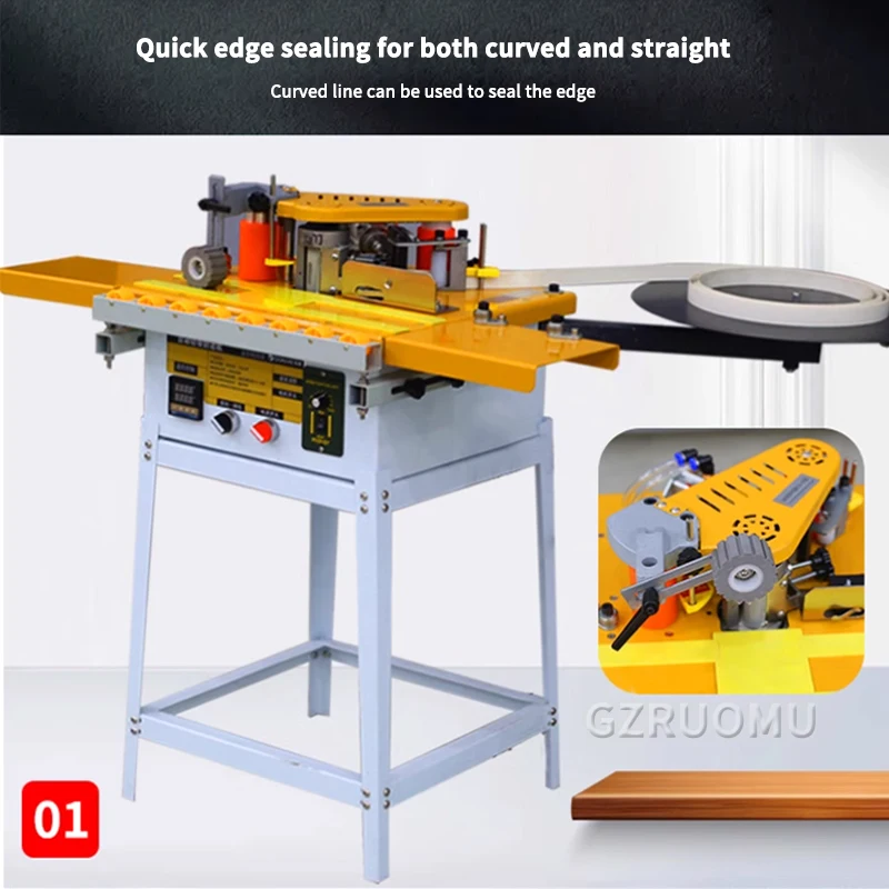 Portable 220V Double Side Gluing Woodworking Banding Machine Edge Bander for Wood Based Panels Machinery