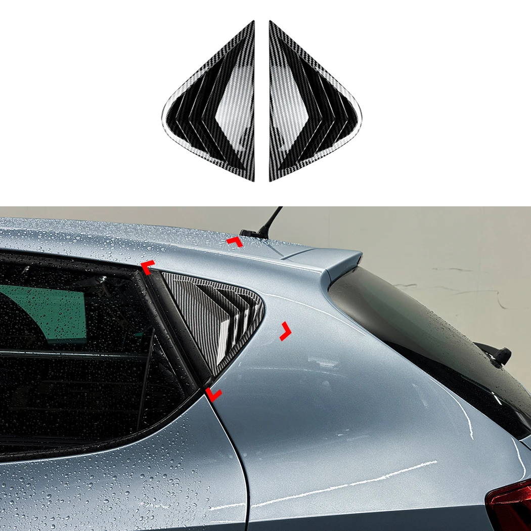 

Car Rear Window Shutter Cover Trim For Seat Ibiza MK4.5 2013 2014 2015 2016 2017 Glossy black/Carbon Fiber look