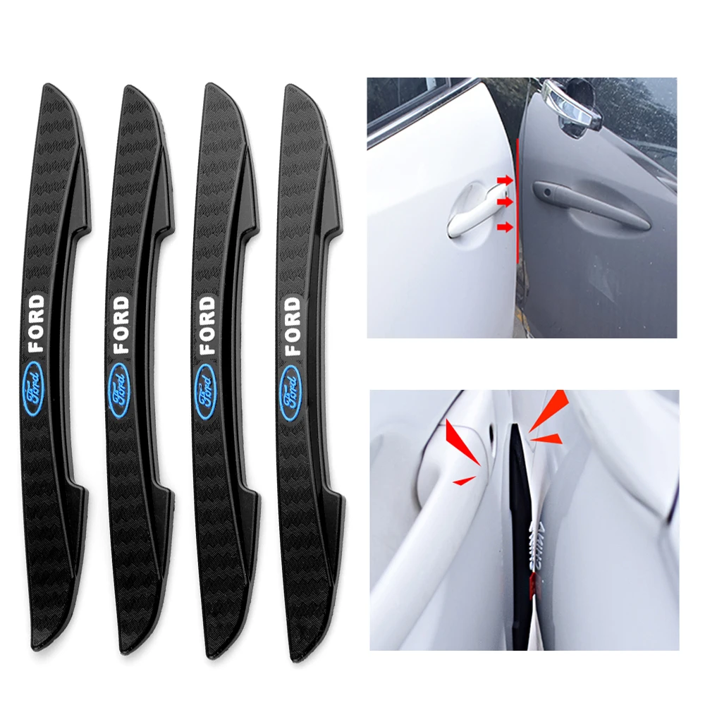 4pcs Car Door Anti-Collision Rubber Strips Bumper Guard Protector Stickers For Ford Focus 2 Mk2 Mk3 Ranger Mondeo Mustang Mondeo