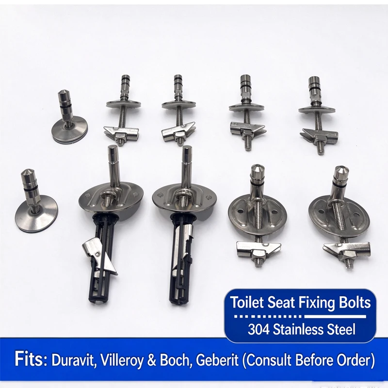 Stainless Steel Toilet Seat Hinge Bracket Screws Compatible with Duravit Villeroy & Boch Geberit Hanberg WC Replacement Parts