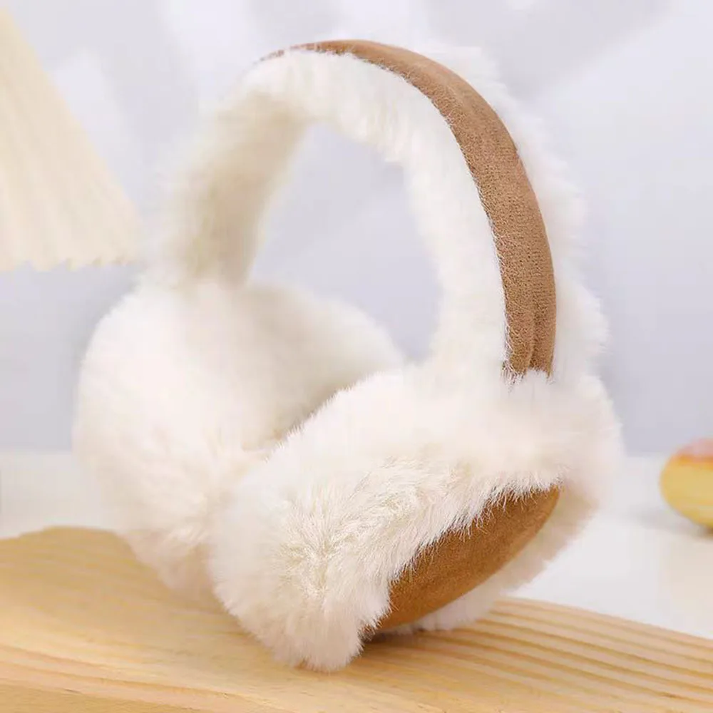 Fashion Autumn Winter Earmuffs for Women Men Ear Warmer Plush Solid Color Adjustable Foldable Ear Muffs Earflap Earmuffs