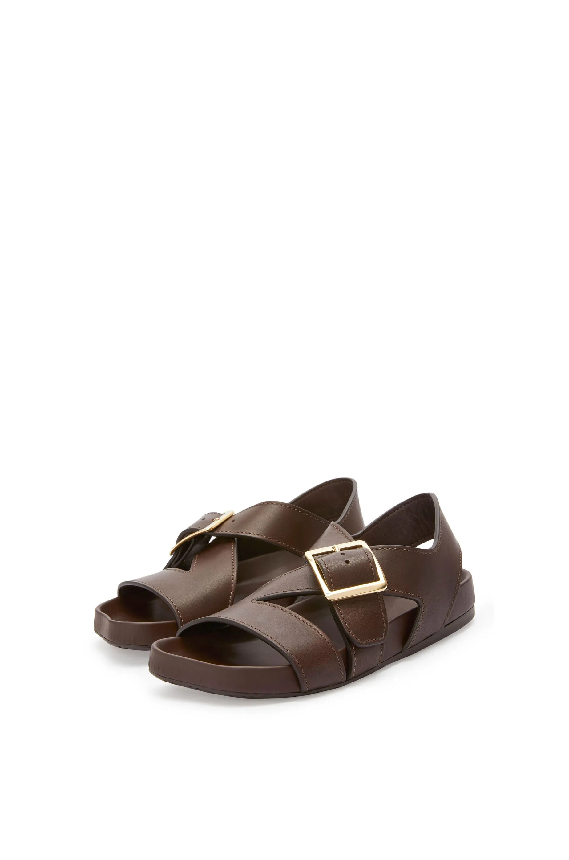 Women's Ease Buckle Sandal In Vegetal Calfskin Horse