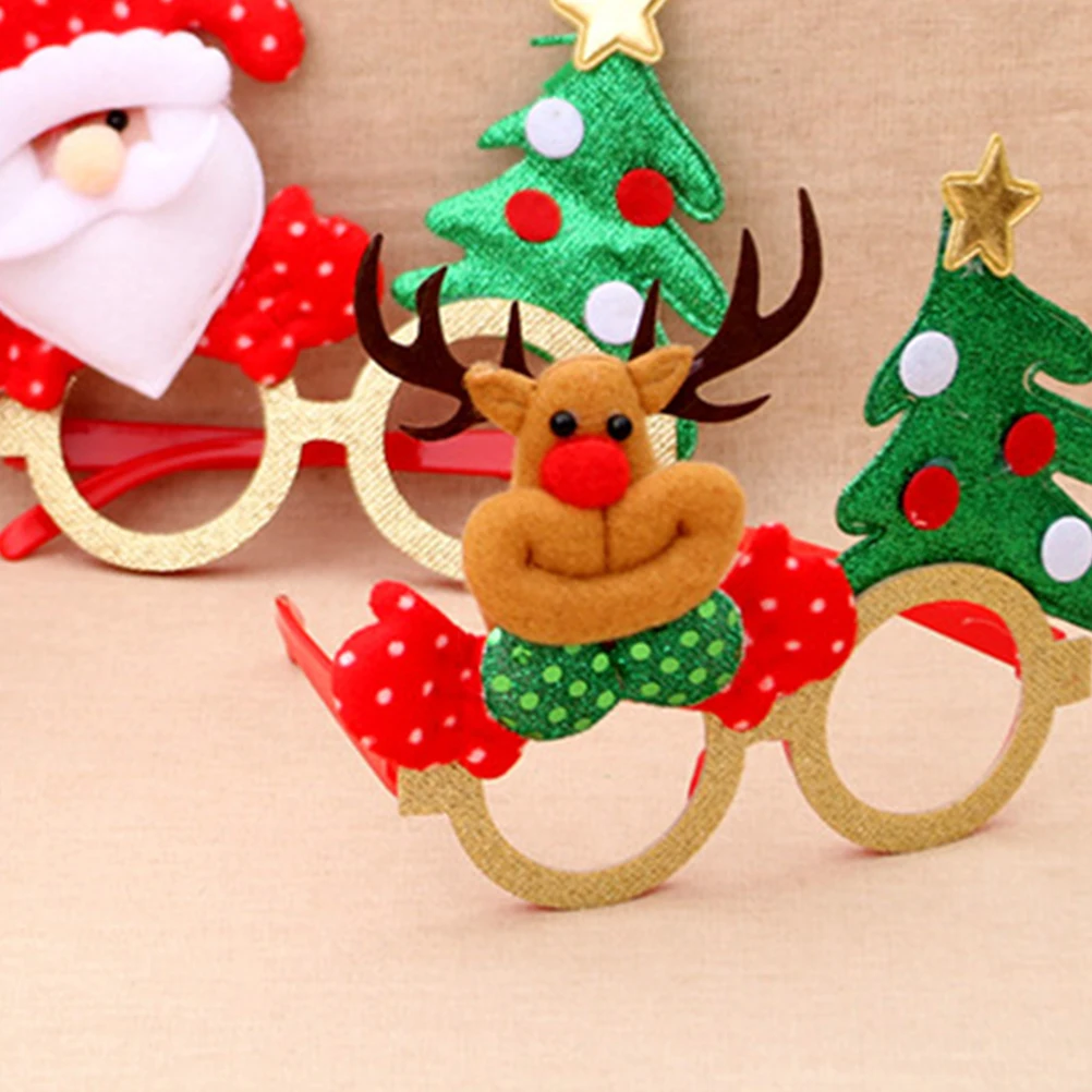 

Cartoon Glasses Christmas Party Fun Masks Novelty Eyeglasses Glitter Costume Antlers