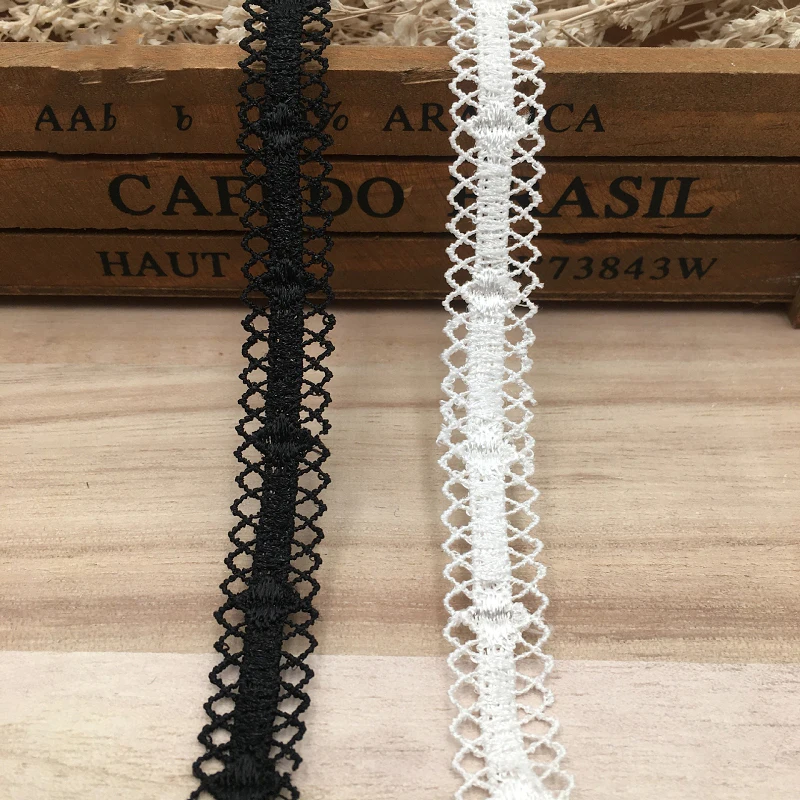 

43Yds белая черная кружевная отделка ручной работы материал для пэчворка Двусторонняя кружевная лента для рукоделия ремесла одежды Швейные принадлежности