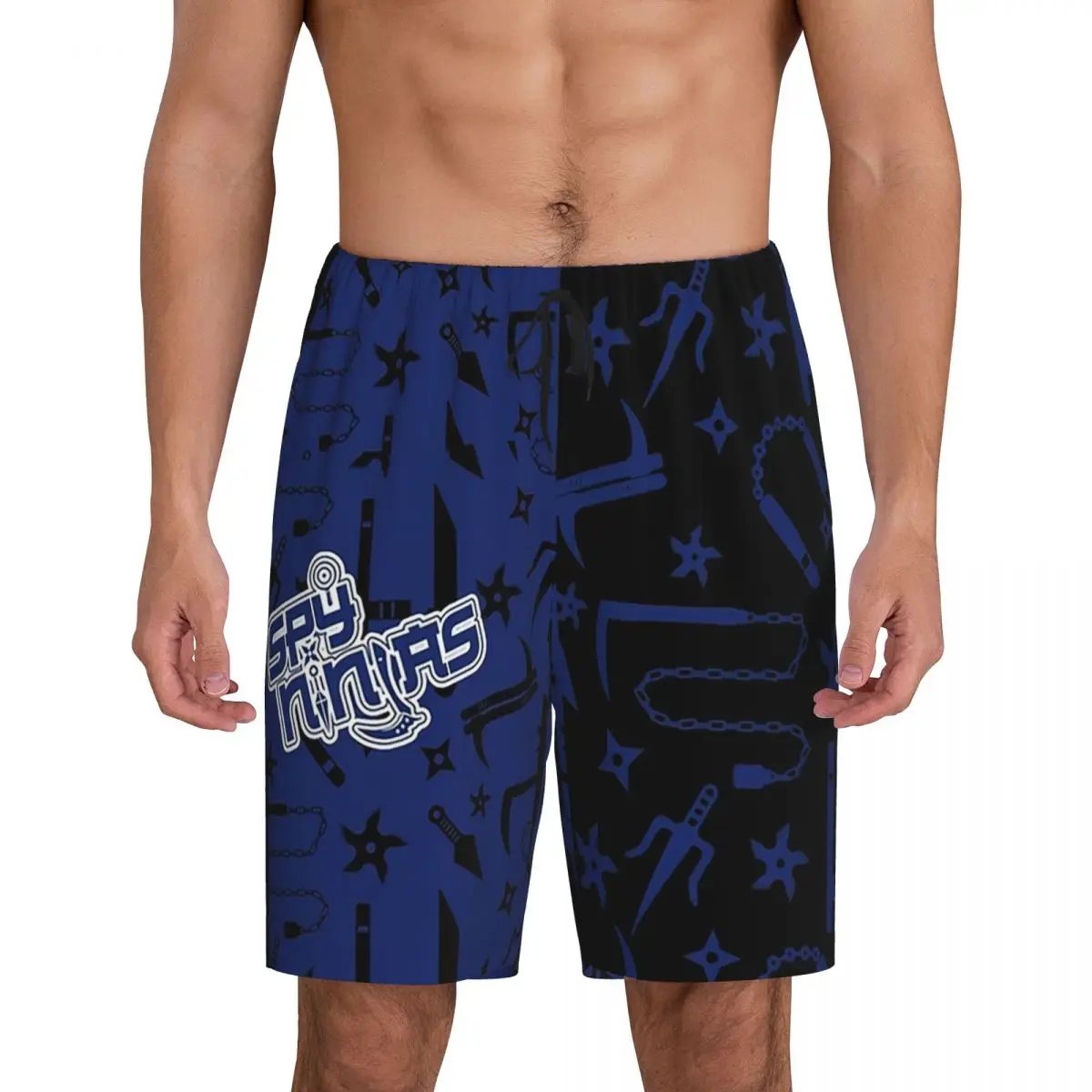 

Custom Fantastic Spy Ninja Short Pajama Pants Men Sleepwear Sleep Lounge Bottom Shorts Sleeping Pants